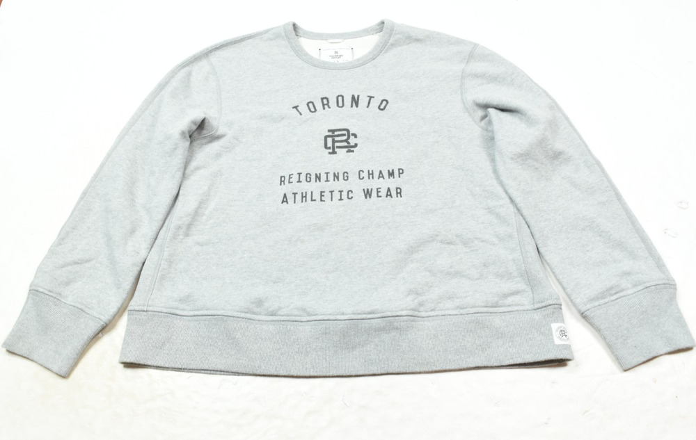 Reigning Champ Toronto Sweater Womens Large Gray Long Sleeve Crew Neck Pullover